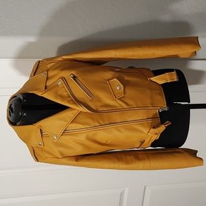 Love Tree Mustard Yellow Biker Jacket